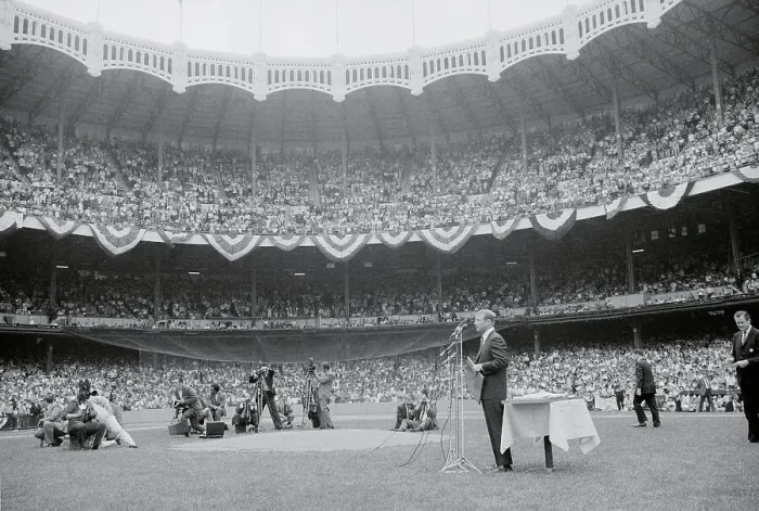 Framed Print : Mickey Mantle At Retirement Ceremony Framed Print : Mickey Mantle At Retirement Ceremony