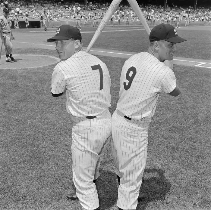 Framed Print : Mickey Mantle and Roger Maris Holding Baseball Bats Framed Print : Mickey Mantle and Roger Maris Holding Baseball Bats