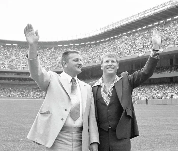 Framed Print : Mickey Mantle And Roger Maris Waving