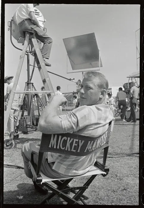 Framed Print : Mickey Mantle Sitting on Directors Chair Framed Print : Mickey Mantle Sitting on Directors Chair