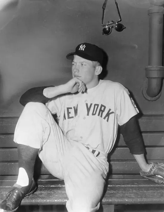 Framed Print : Mickey Mantle Sitting in Dugout Framed Print : Mickey Mantle Sitting in Dugout