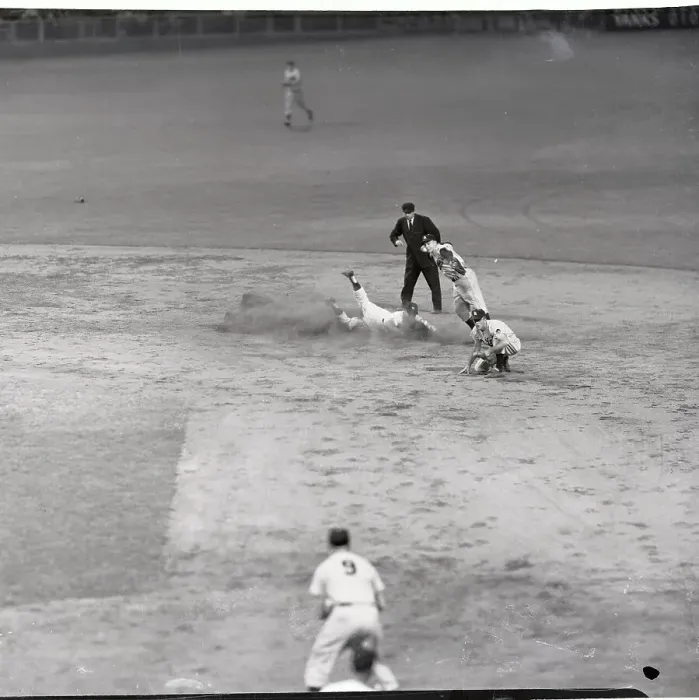 Framed Print : Mickey Mantle Sliding into Second Framed Print : Mickey Mantle Sliding into Second