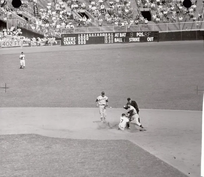Framed Print : Mickey Mantle Sliding into Second Base Framed Print : Mickey Mantle Sliding into Second Base