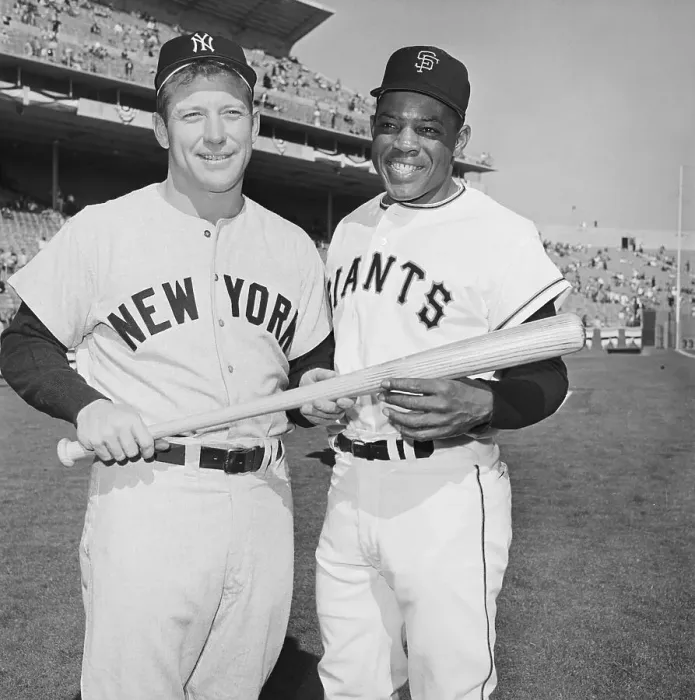 Framed Print : Mickey Mantle and Willie Mays at World Series