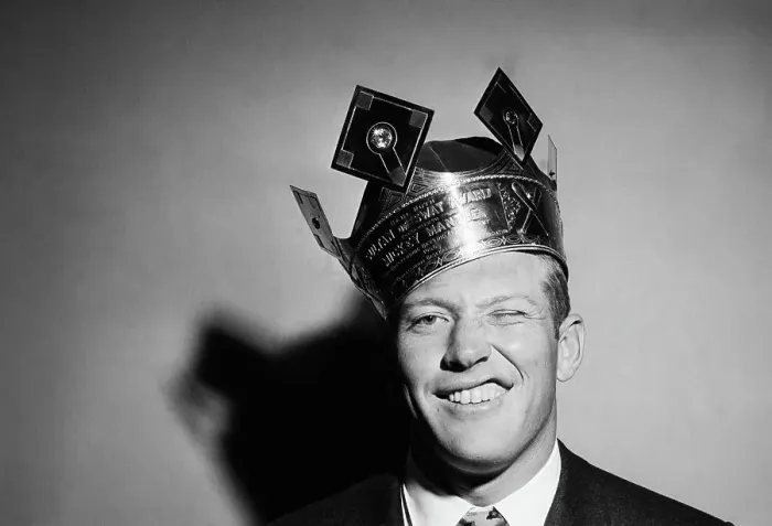 Framed Print : Mickey Mantle Winking In Gold Crown Framed Print : Mickey Mantle Winking In Gold Crown