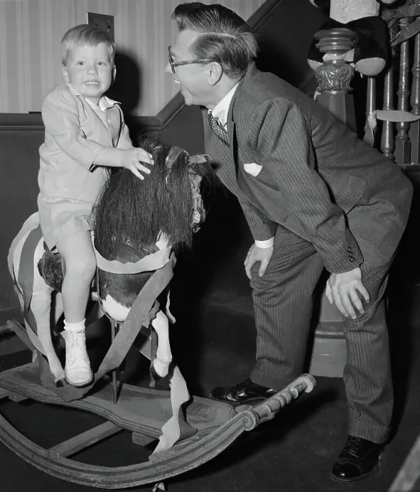 Framed Print : Mickey Rooney Conversing with His Son on Horseback Framed Print : Mickey Rooney Conversing with His Son on Horseback