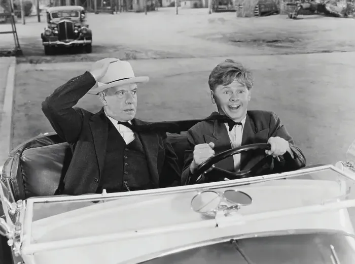 Framed Print : Mickey Rooney Driving with Lewis Stone Framed Print : Mickey Rooney Driving with Lewis Stone