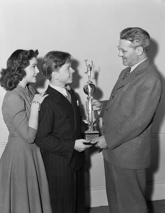 Framed Print : Mickey Rooney Receiving Award Framed Print : Mickey Rooney Receiving Award