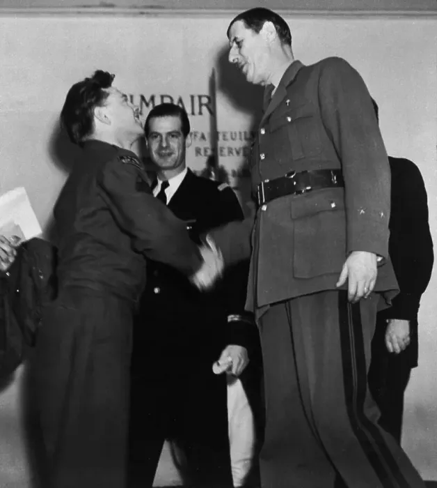 Framed Print : Mickey Rooney Shaking Hands with General De Gaulle Framed Print : Mickey Rooney Shaking Hands with General De Gaulle