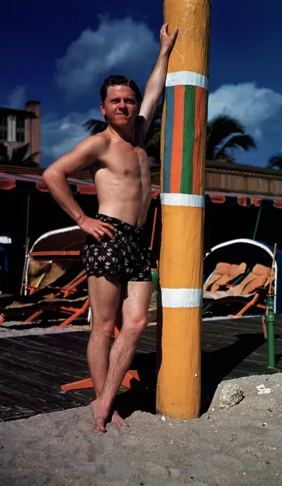 Framed Print : Mickey Rooney Standing In Bathing Trunks Framed Print : Mickey Rooney Standing In Bathing Trunks
