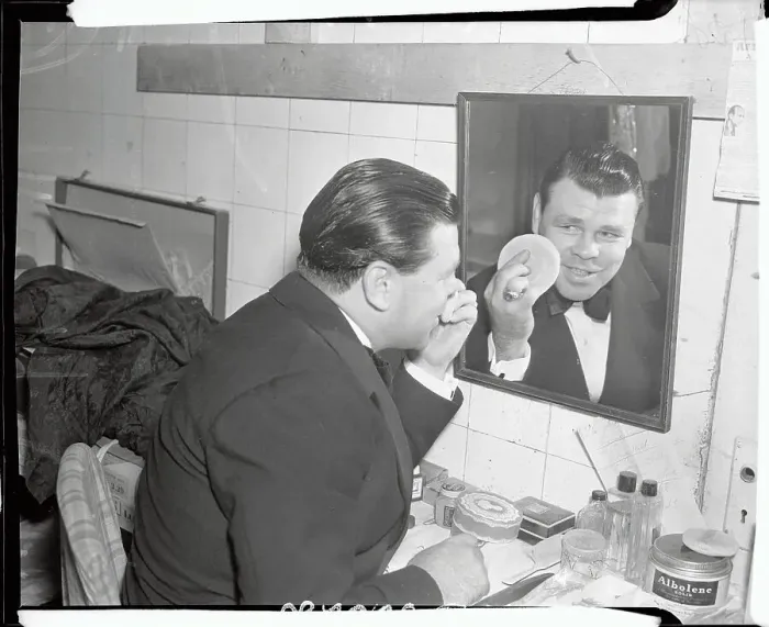 Framed Print : Mickey Walker Powdering His Nose Framed Print : Mickey Walker Powdering His Nose