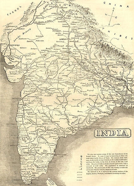 Mid-Victorian map of India