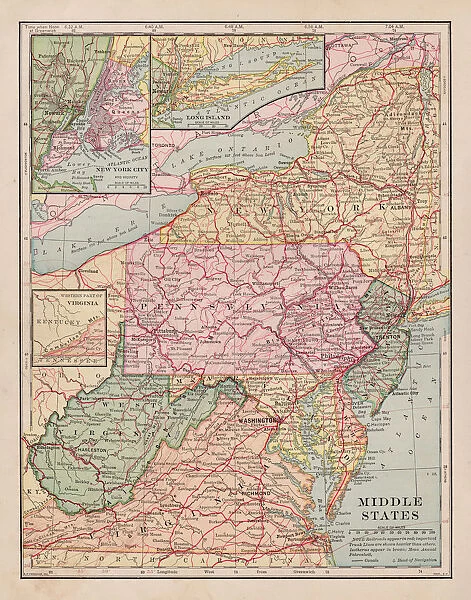 Middle states map 1898