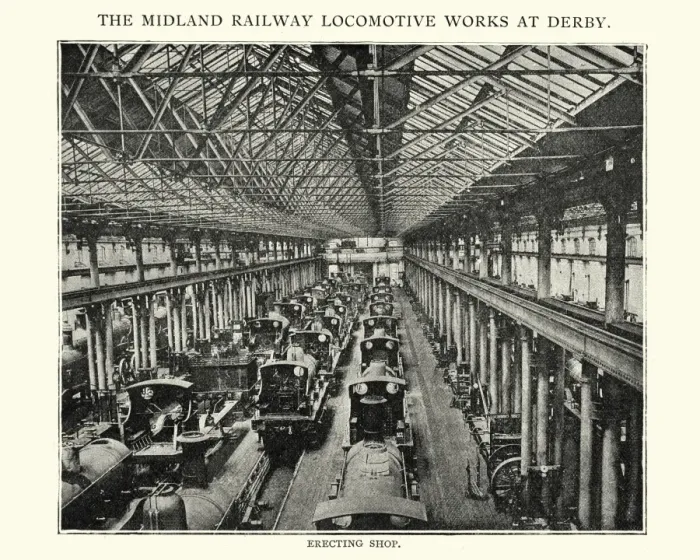 Framed Print : Midland railway locomotive works at Derby, 1892 Framed Print : Midland railway locomotive works at Derby, 1892
