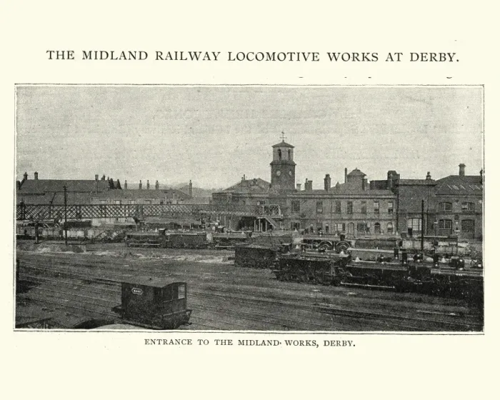 Framed Print : Midland railway locomotive works at Derby, 1892