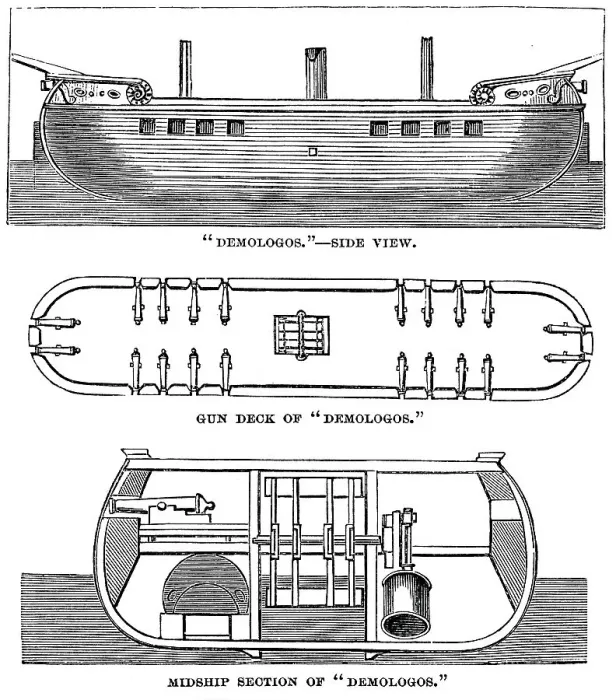 Framed Print : Midship Section of Demologos Framed Print : Midship Section of Demologos