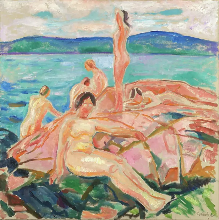 Framed Print : Midsummer, 1915. Creator: Edvard Munch. (Photo by Heritage Art / Heritage Framed Print : Midsummer, 1915. Creator: Edvard Munch. (Photo by Heritage Art / Heritage