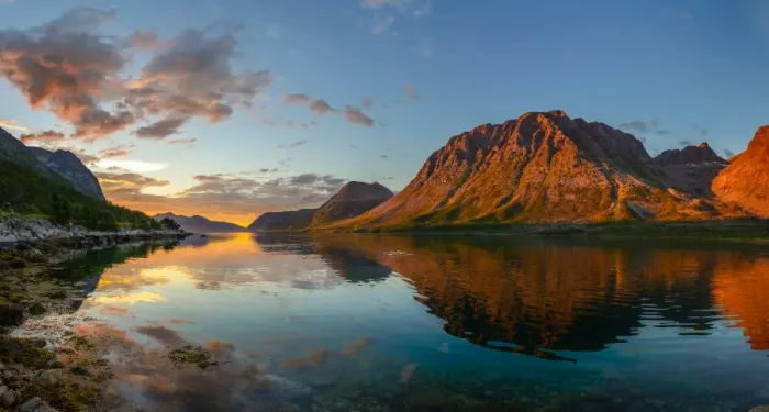 Framed Print : midsummer night in GrAŝtfjord Framed Print : midsummer night in GrAŝtfjord