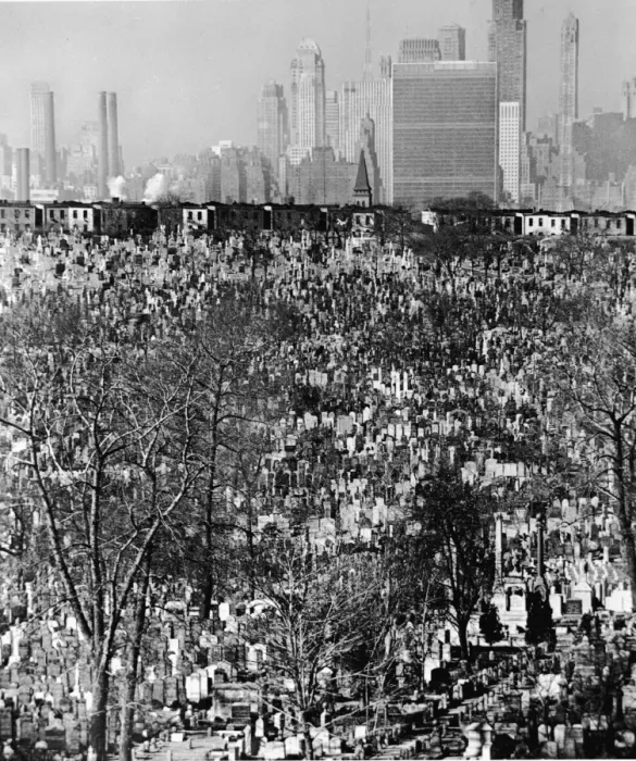 Framed Print : Midtown Manhattan Over A Graveyard Framed Print : Midtown Manhattan Over A Graveyard