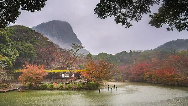 Mifuneyama, attraction, background, fall, fukuoka, garden, hot, kinrinko, leaves