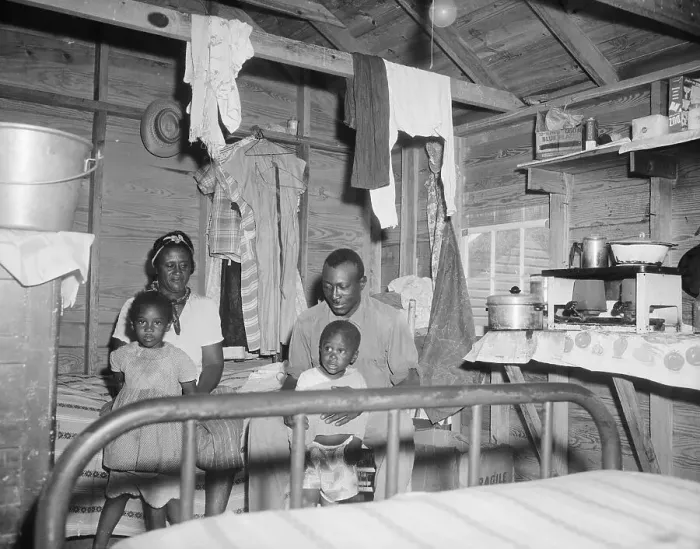 Framed Print : Migrant Farm Family In Shack Framed Print : Migrant Farm Family In Shack