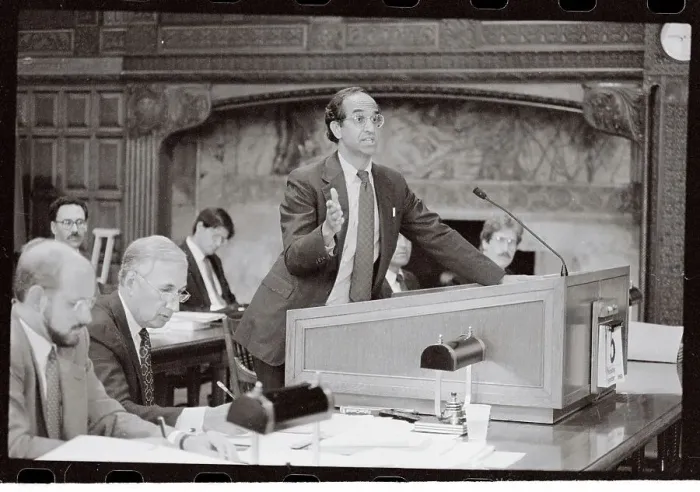 Framed Print : Mike Cherkansky Presenting Case in Court Framed Print : Mike Cherkansky Presenting Case in Court