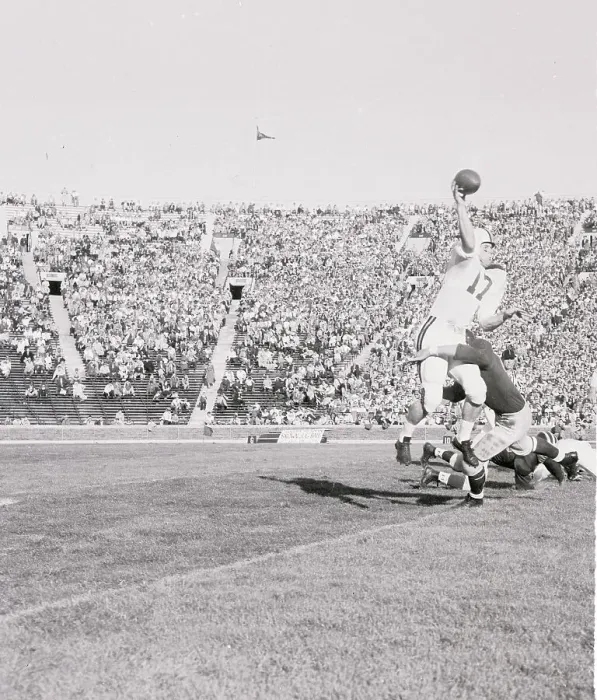 Framed Print : Mike Rotunno Blocking a Pass Framed Print : Mike Rotunno Blocking a Pass