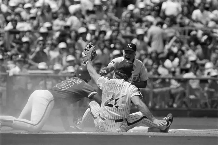 Framed Print : Mike Schmidt On Ground Holding Up Ball Framed Print : Mike Schmidt On Ground Holding Up Ball