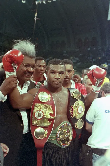 Framed Print : Mike Tyson Cheering with Arms Raised Framed Print : Mike Tyson Cheering with Arms Raised