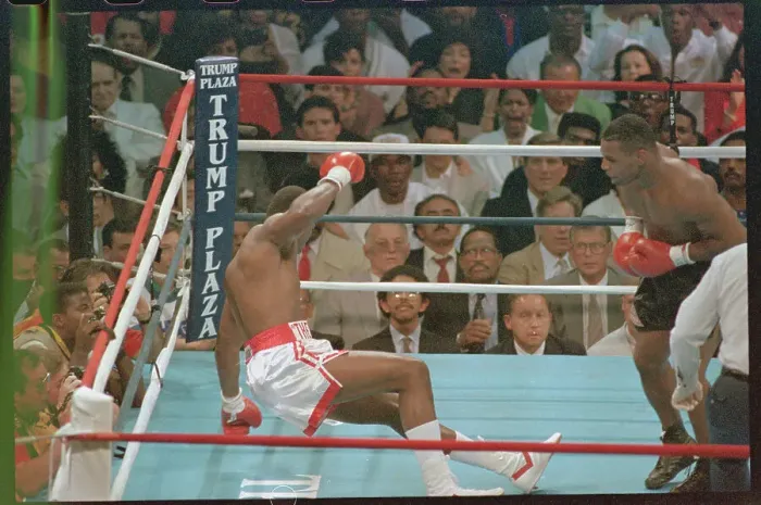 Framed Print : Mike Tyson Knocking Out Carl Williams Framed Print : Mike Tyson Knocking Out Carl Williams
