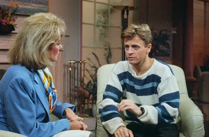 Framed Print : Mikhail Baryshnikov and Barbara Walters Conversing