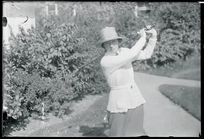 Framed Print : Mildred Caverly Golfing Framed Print : Mildred Caverly Golfing