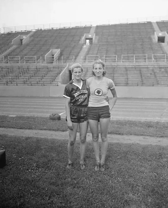 Framed Print : Mildred Didrickson and Jean Shiley Standing Together on Track Field Framed Print : Mildred Didrickson and Jean Shiley Standing Together on Track Field