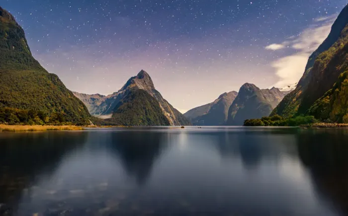 Framed Print : Milford sound scenic night view Framed Print : Milford sound scenic night view