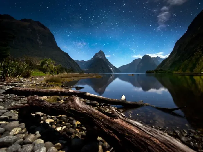 Framed Print : Milfordsound at night with stars Framed Print : Milfordsound at night with stars