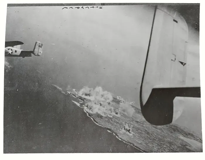 Framed Print : Military Airplane over Island Framed Print : Military Airplane over Island