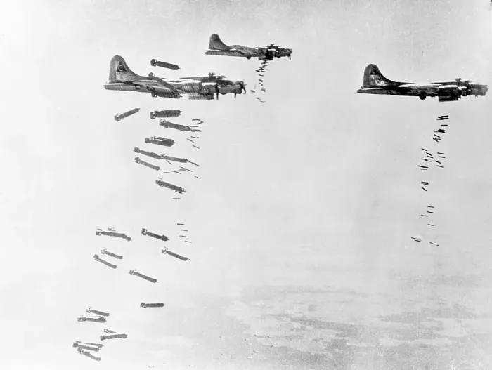 Framed Print : Military Airplanes Dropping Shells over Germany Framed Print : Military Airplanes Dropping Shells over Germany