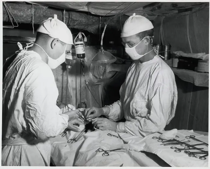 Framed Print : Military Doctors Operating At Front