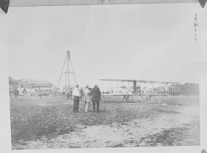 Framed Print : Military and Flight Officials with Wright Airplane Framed Print : Military and Flight Officials with Wright Airplane