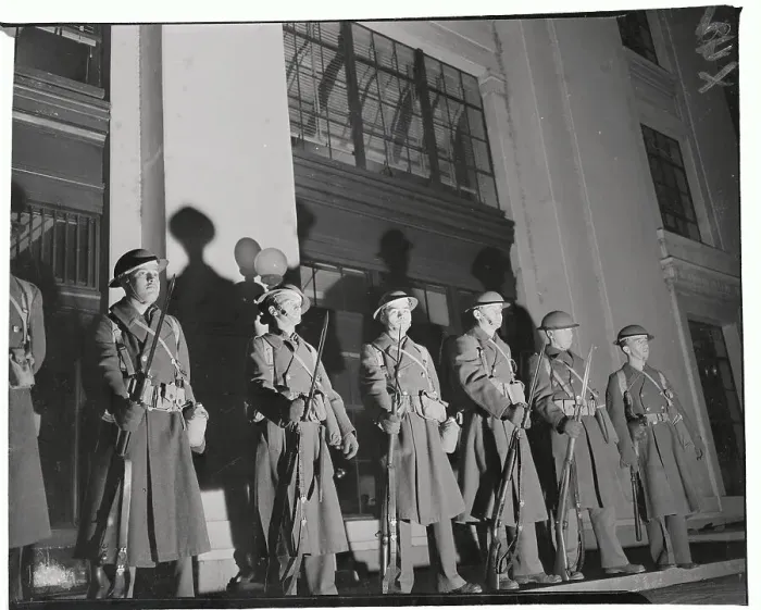 Framed Print : Military Guards Standing at War Department Framed Print : Military Guards Standing at War Department