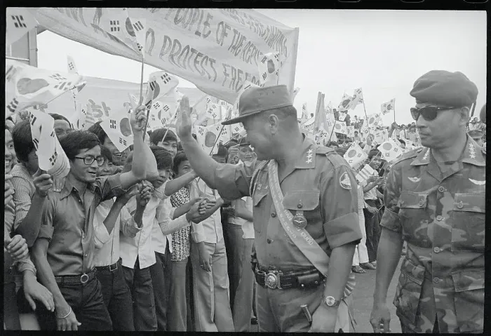 Framed Print : Military Leader Waving Goodbye To Spectators Framed Print : Military Leader Waving Goodbye To Spectators