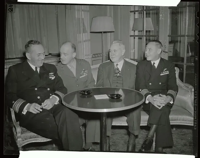 Framed Print : Military Leaders Seated at Table