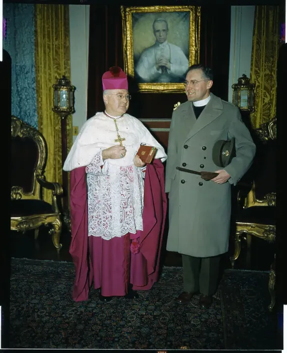 Framed Print : Military Major and Cardinal Together Framed Print : Military Major and Cardinal Together