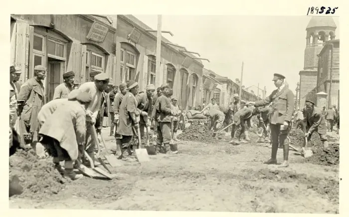 Framed Print : Military Man Directs Highway Workers Framed Print : Military Man Directs Highway Workers