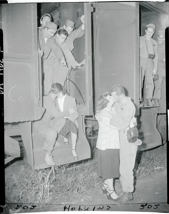 Framed Print : Military Men Saying Goodbye