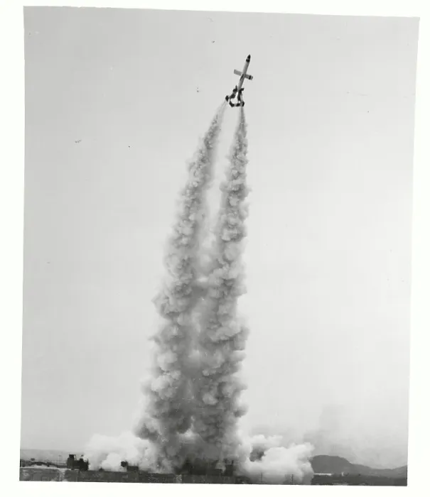 Framed Print : Military Missile Blasting into Sky