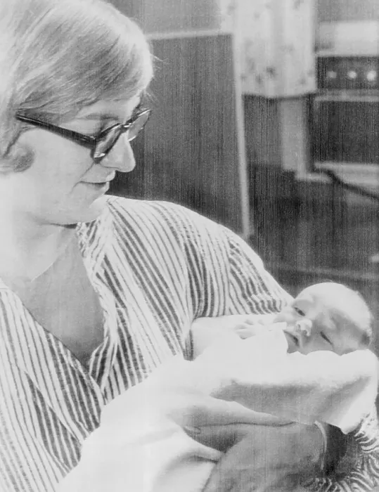 Framed Print : Military Nurse Susan Struck Holding Her Baby