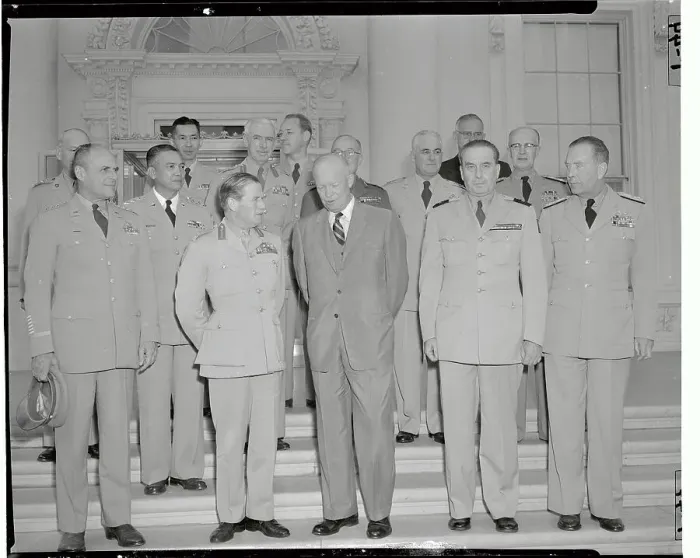 Framed Print : Military Officers With President Framed Print : Military Officers With President
