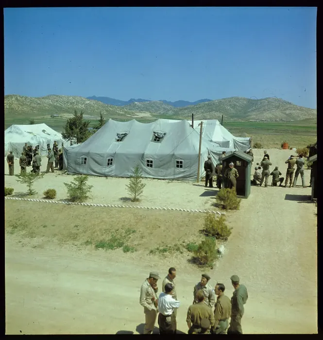 Framed Print : Military Officials Standing Near Tents Framed Print : Military Officials Standing Near Tents