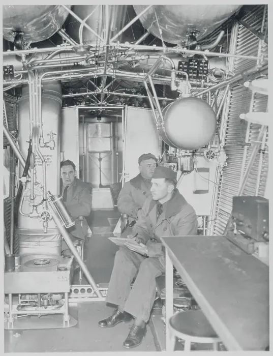 Framed Print : Military Personnel in Cockpit of Army Airship Framed Print : Military Personnel in Cockpit of Army Airship